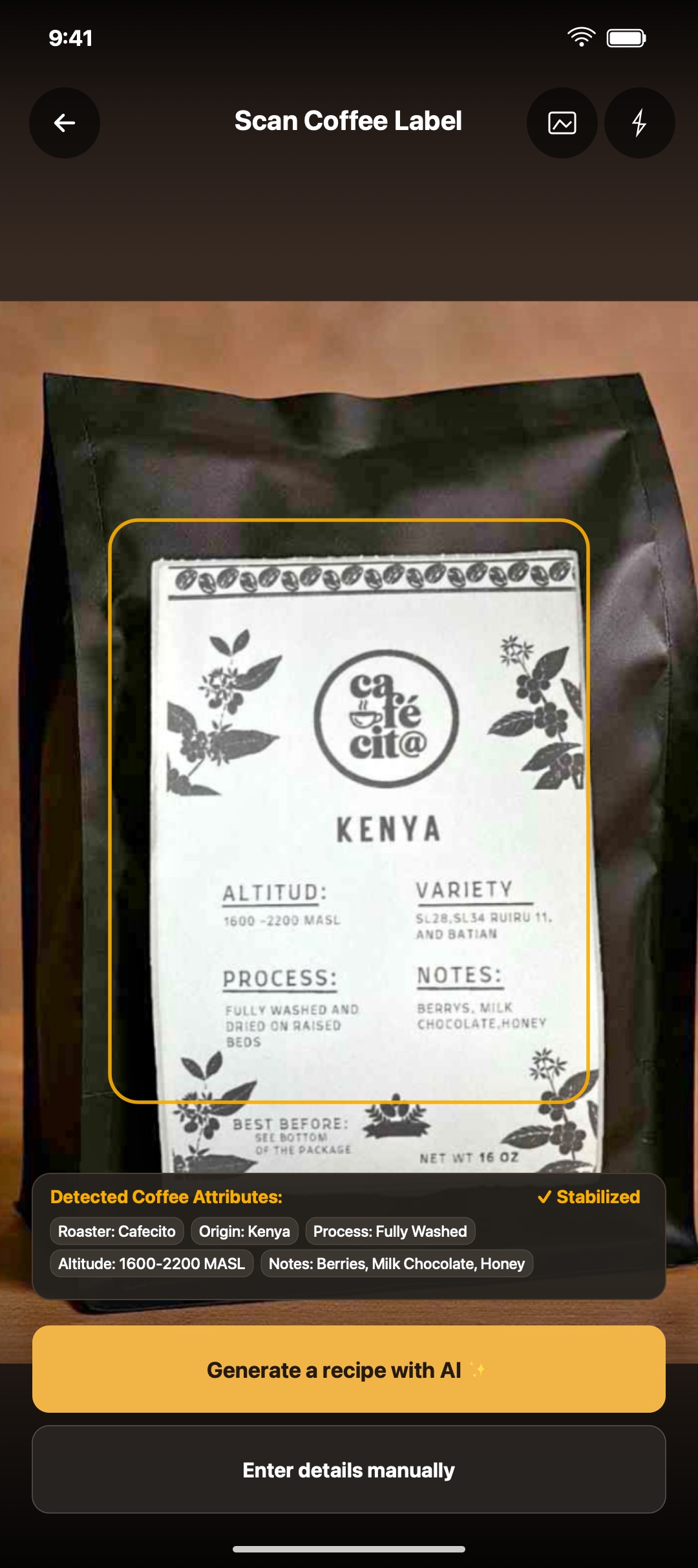 Instant Bag Label OCR
