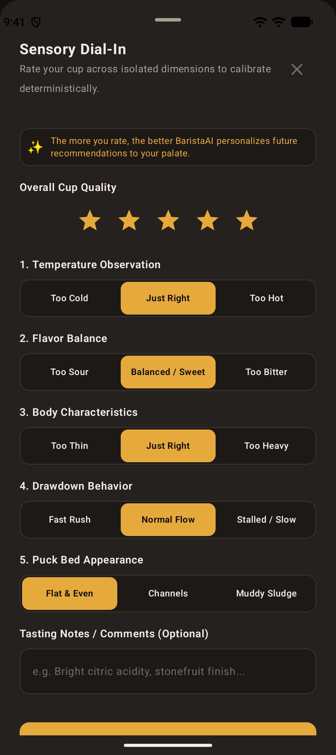 5-Second Sensory Dial-In